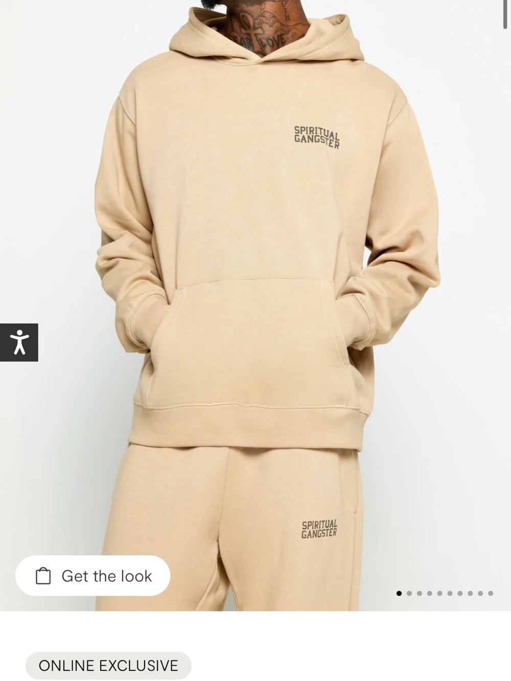 Spiritual Gangster Beige Pullover Hoodie
